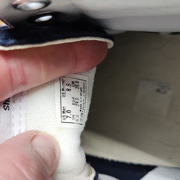 LNC! Vans Sk8-Hi High Top Canvas Shoe, Navy Blue, Unisex Women’s 8.5, Men’s 7 - Picture 7 of 8